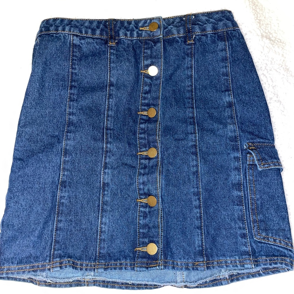 Pretty little thing navy denim skirt
